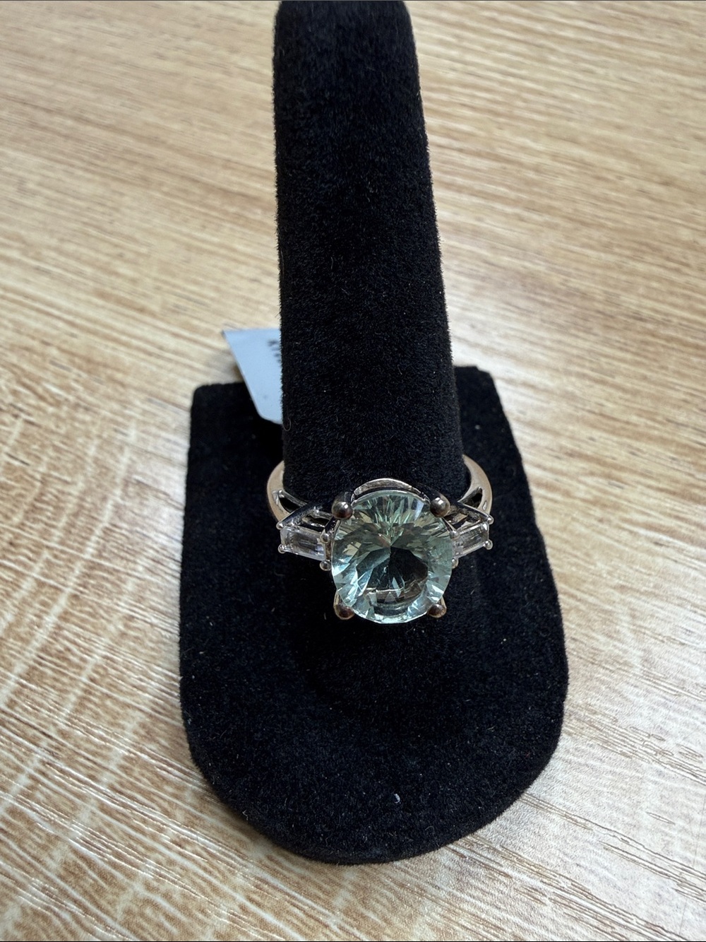 Sterling Silver Green Gemstone Cocktail Ring - Green